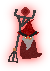 An immensely enraged wizard glowing in red