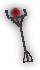 The staff the wizard should be holding with a red orb on top